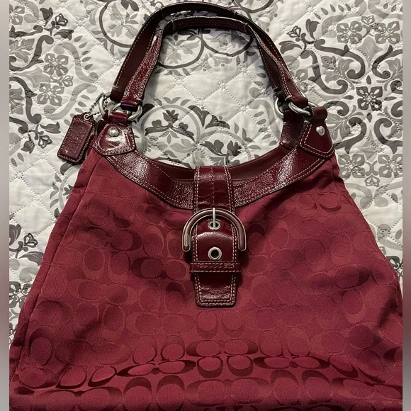 coach crossbody burgundy